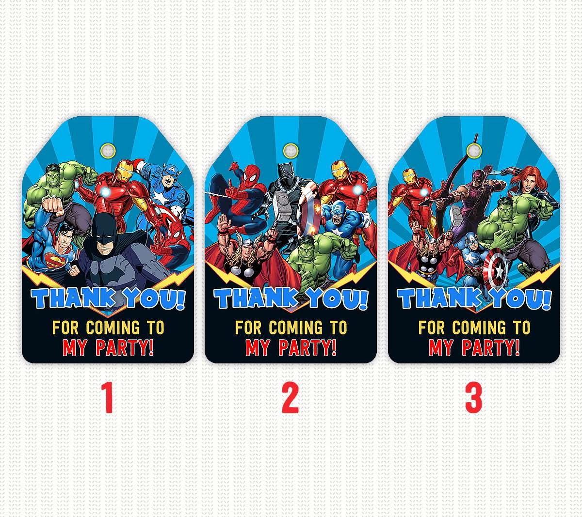 Marvel Superheroes Thank You Tags Perfect Party Prints Editable Party Invitations Templates