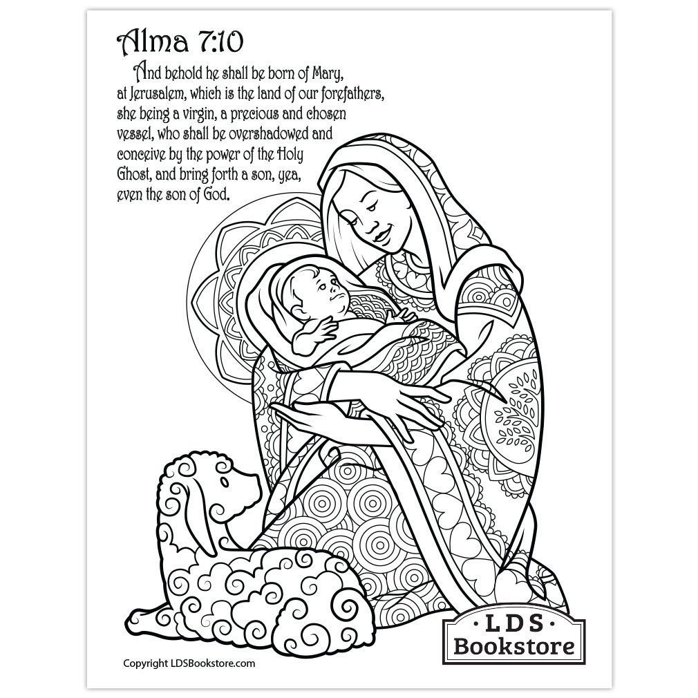 Mary Baby Jesus Coloring Page Printable