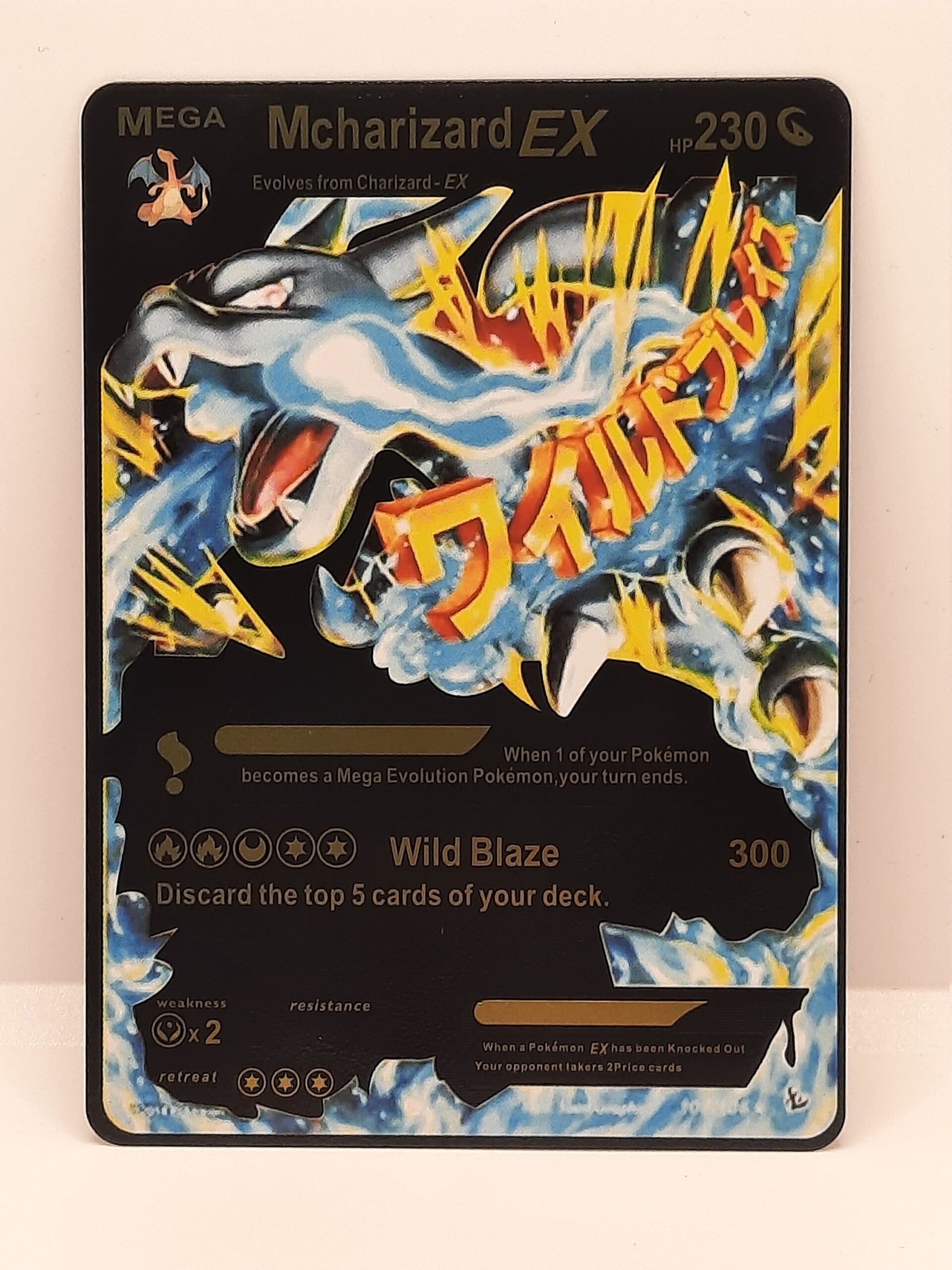 Mega Charizard X EX Plastic Black UV Printed Pokemon Card Etsy