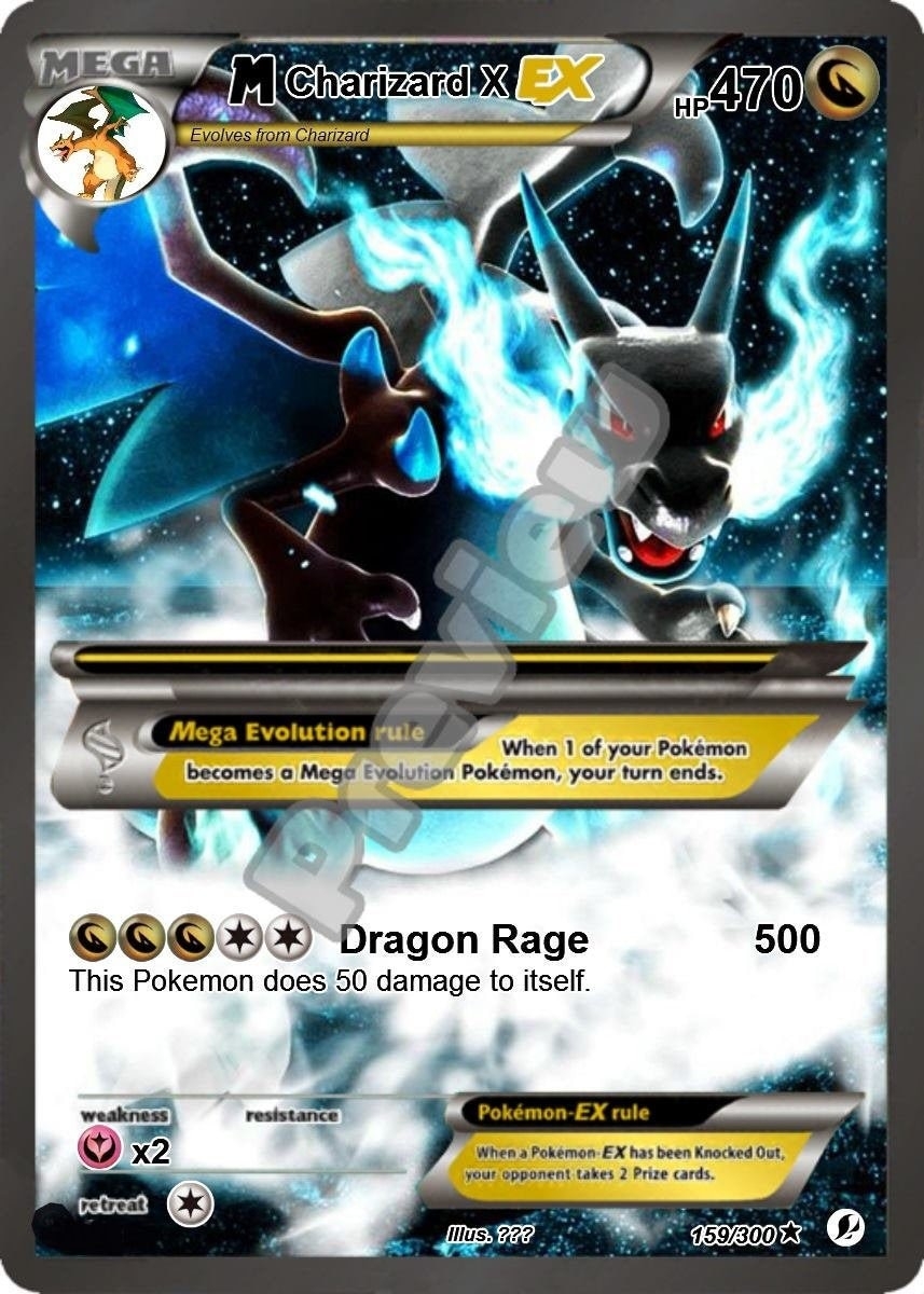 Pokemon Cards Ex Mega Charizard Printable