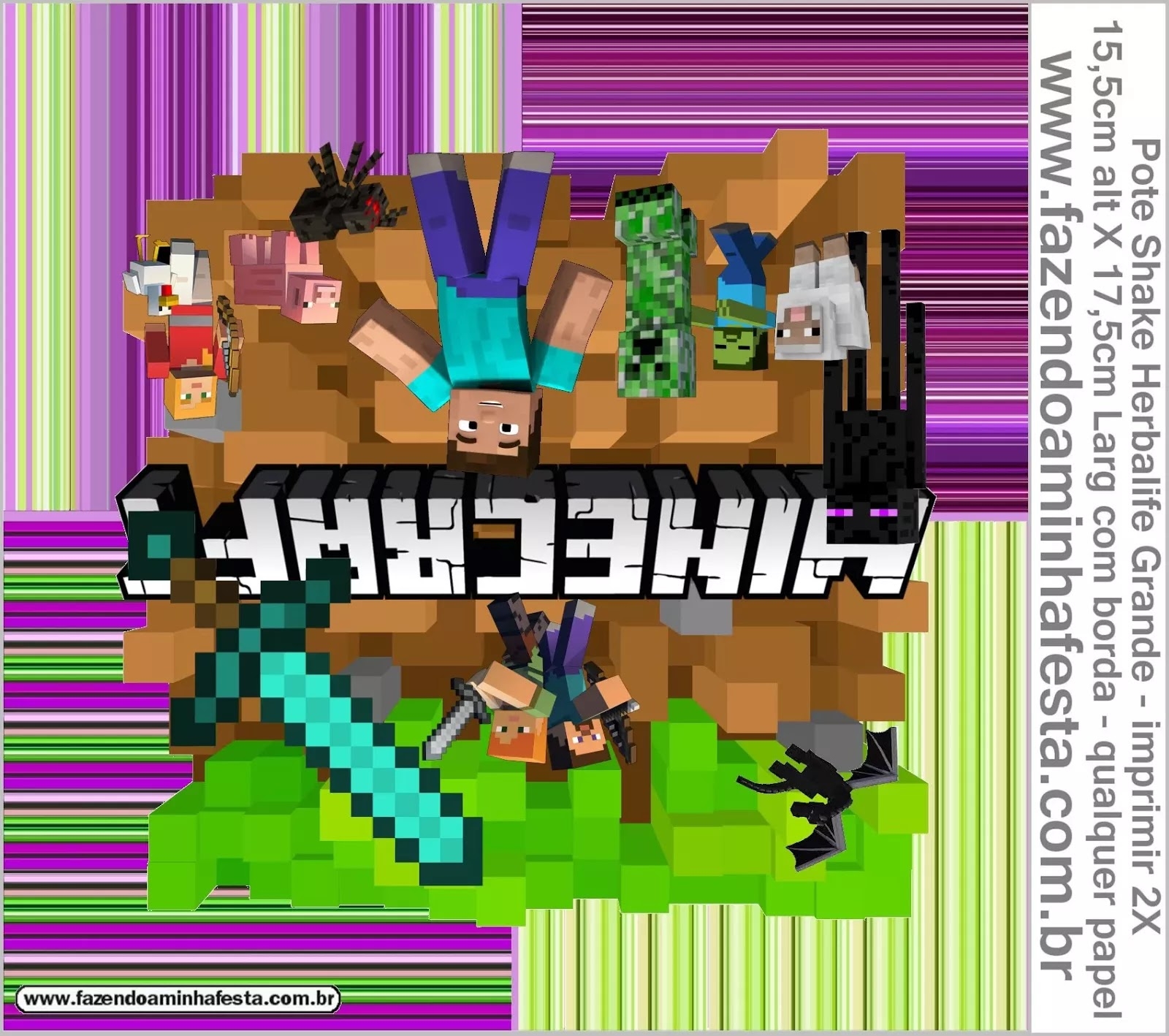 Printable Minecraft Candy Bar Wrapper No Download