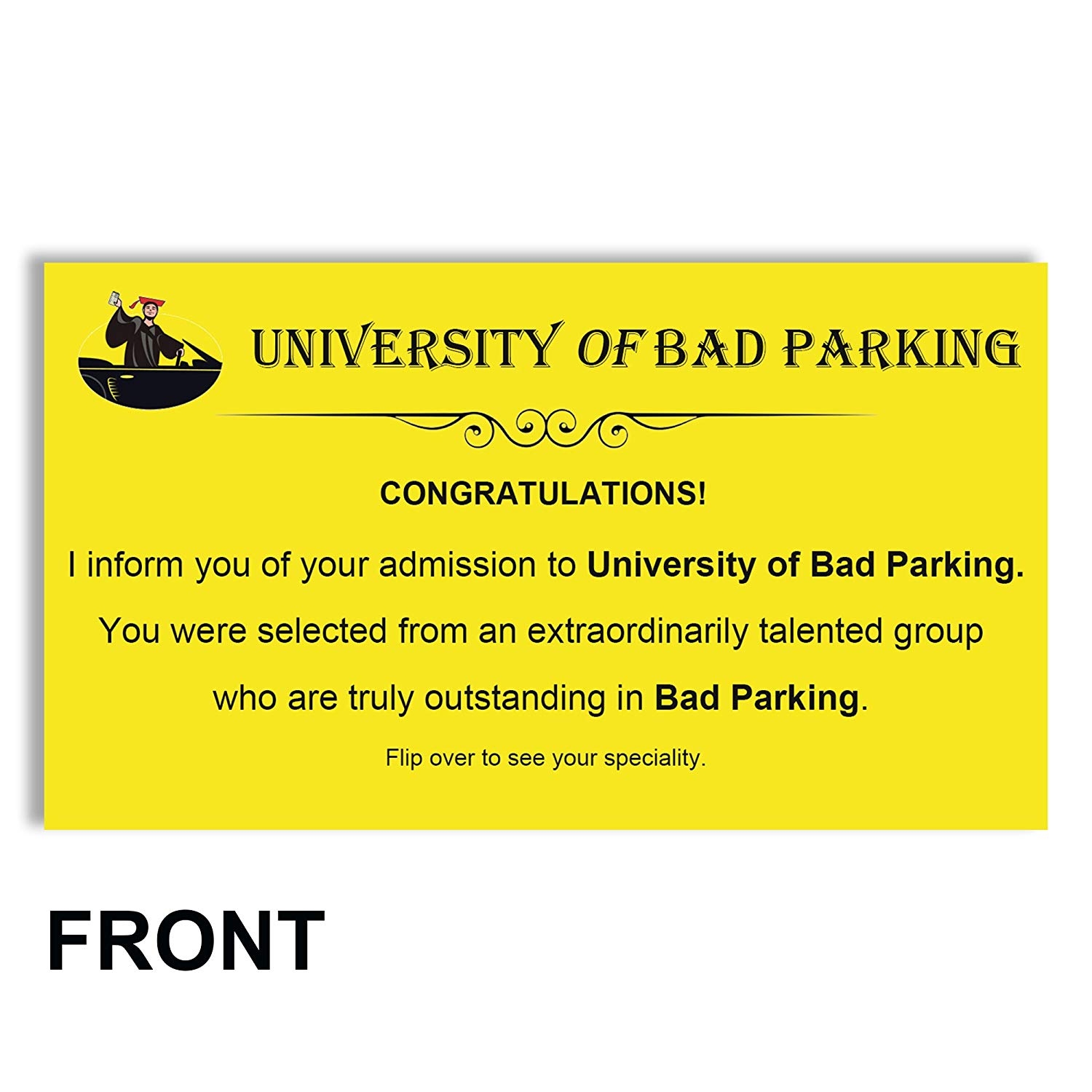 Printable Cards For Bad Parking