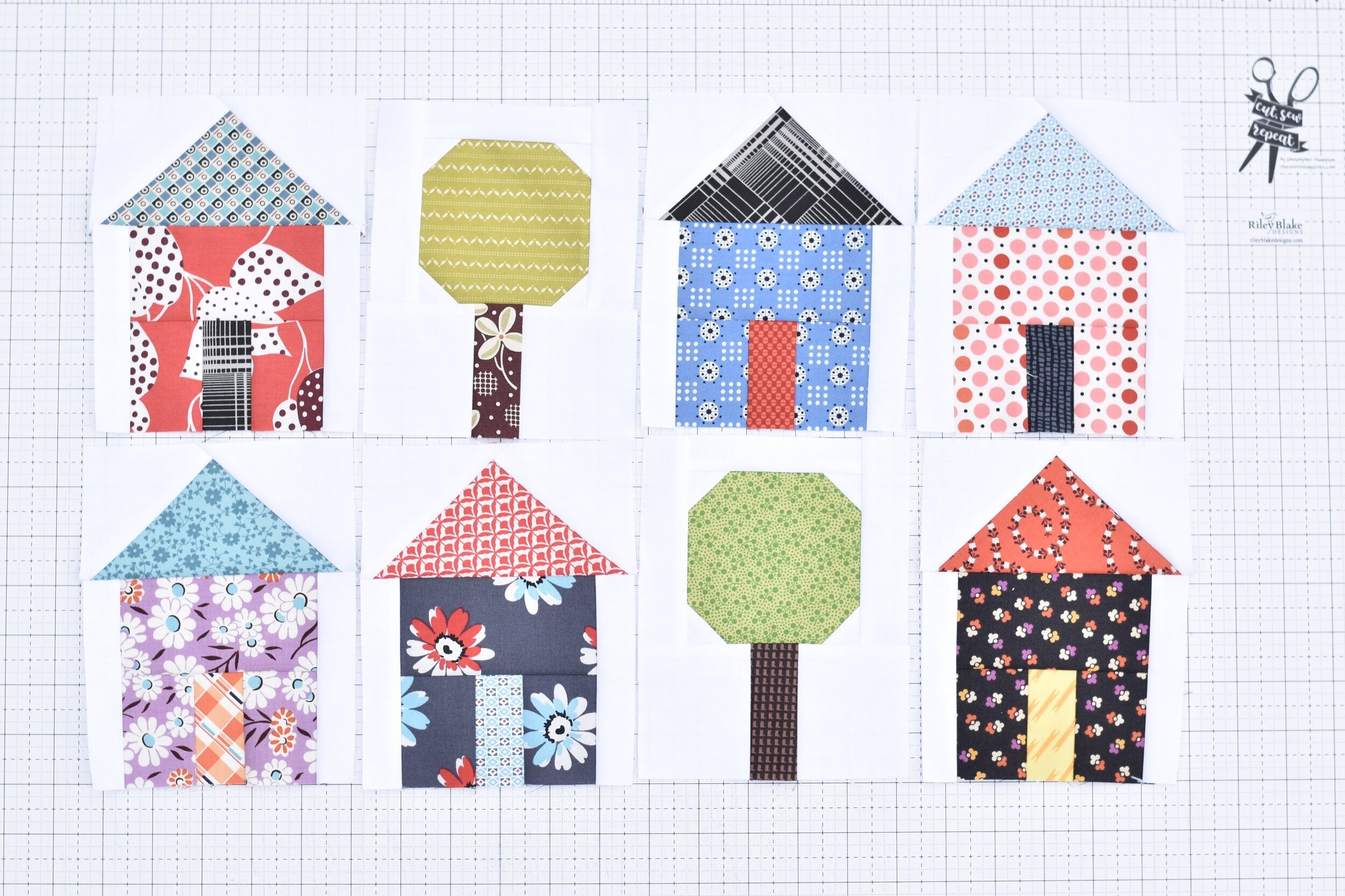 My Town Quilt Blocks Free Tutorial Using 5 Charm Squares Material Girl Quilts