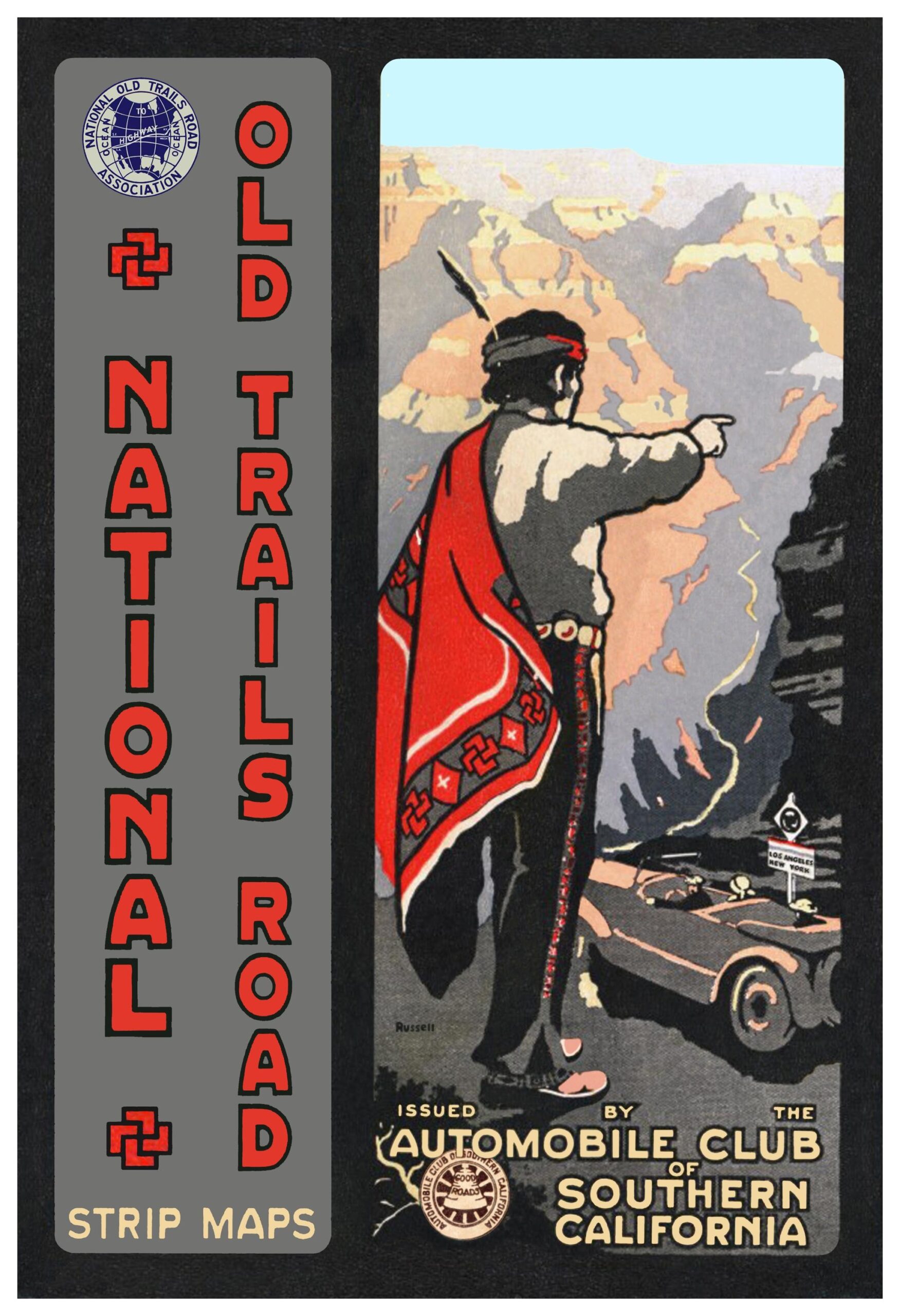 National Old Trails Road 1920s Automobile Club Of Southern California Poster Etsy