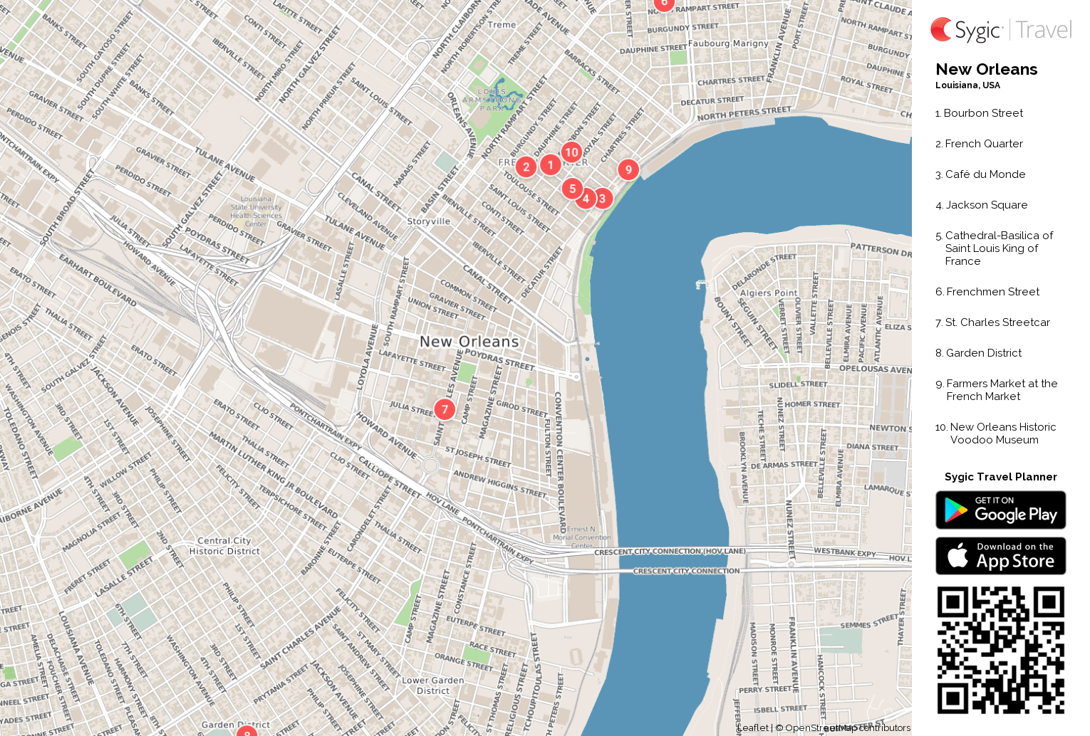 New Orleans Printable Tourist Map Sygic Travel Worksheets Library