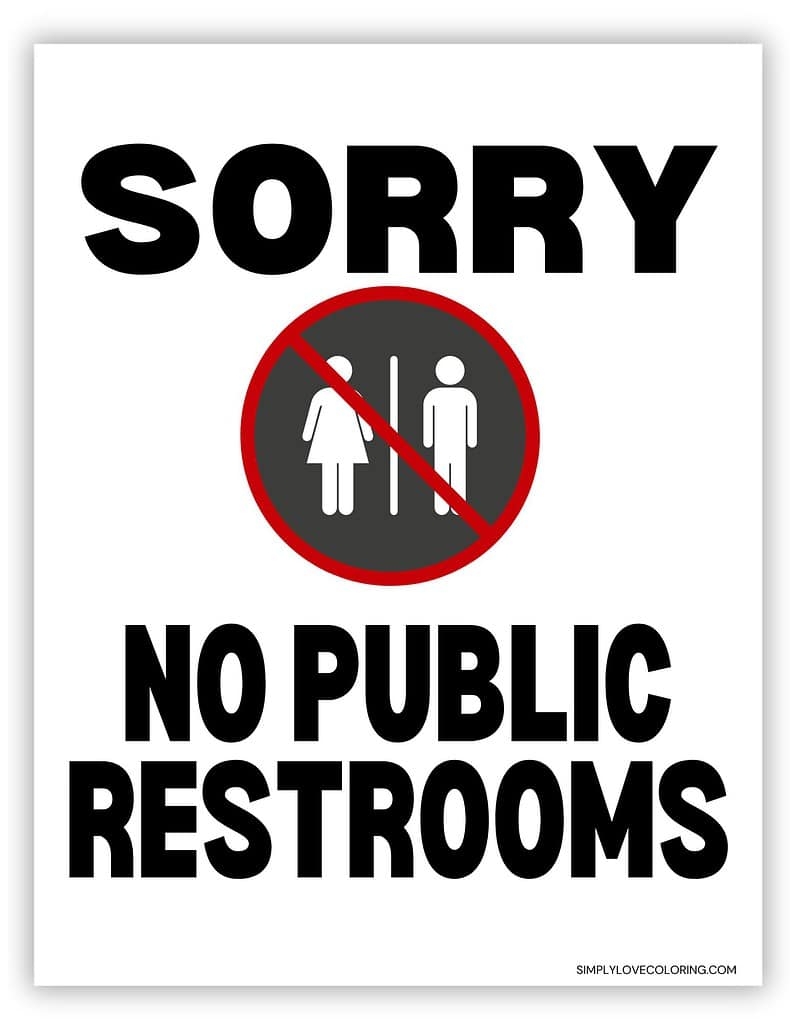 No Public Restroom Sign Printable