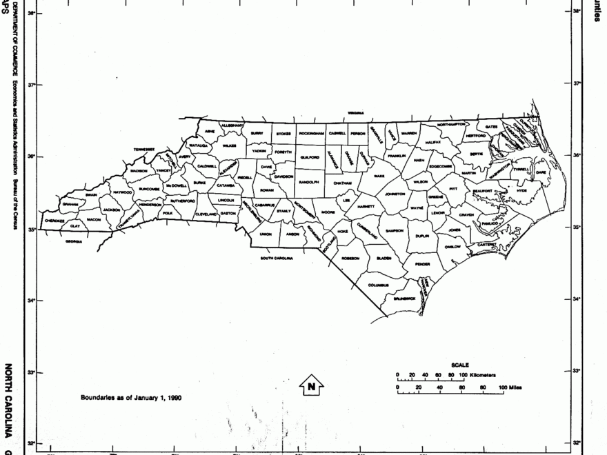 North Carolina Free Map