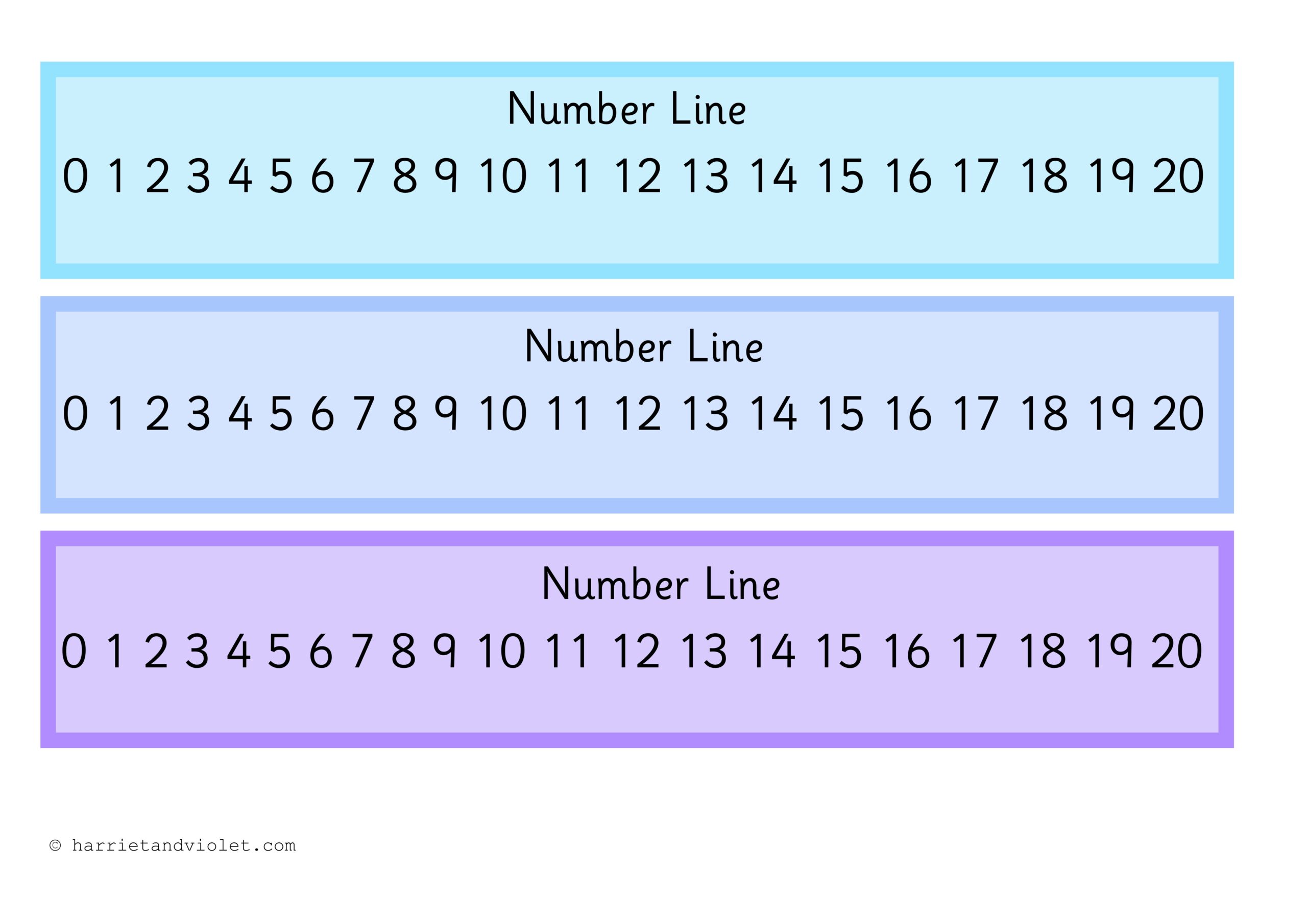 Free Printable Number Line 0-20