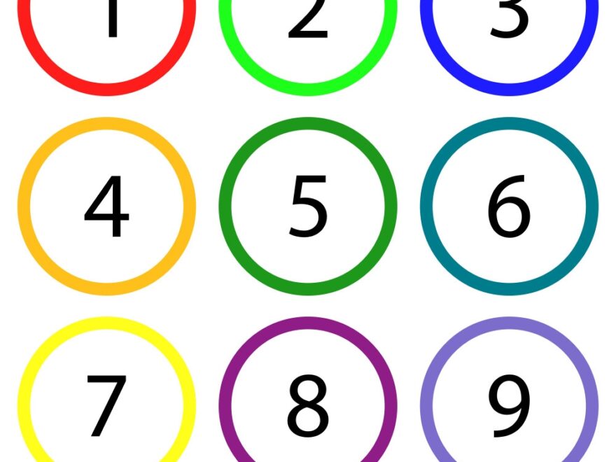 Numbers In Colored Circles Circle Logo Royalty Free Vector