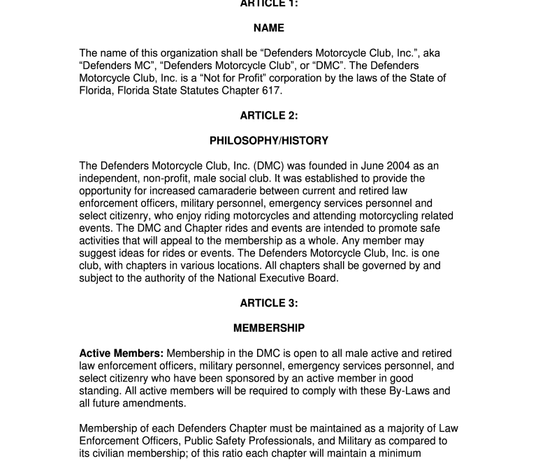 Outlaws Mc Bylaws Fill Out Sign Online DocHub