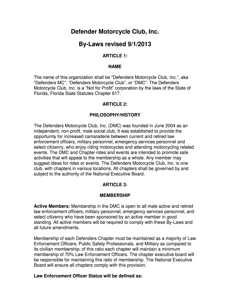 Outlaws Mc Bylaws Fill Out Sign Online DocHub