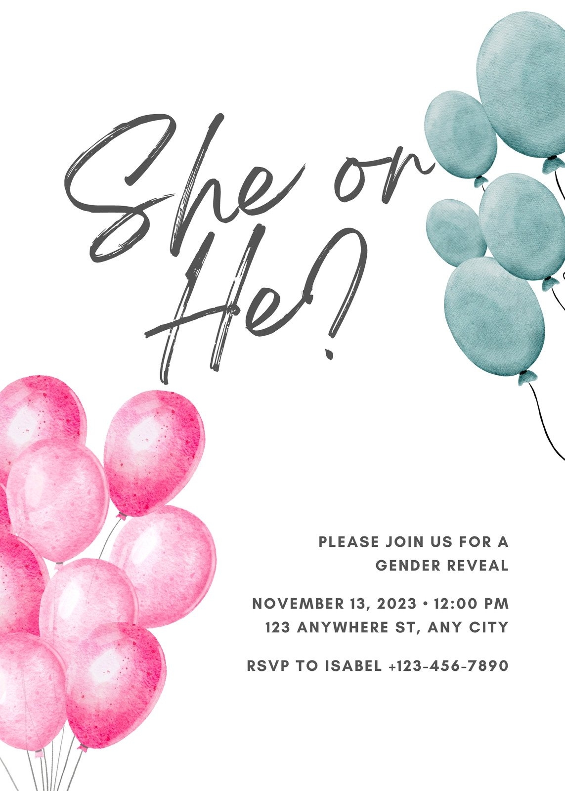 Page 2 Free Custom Printable Gender Reveal Invitation Templates Canva