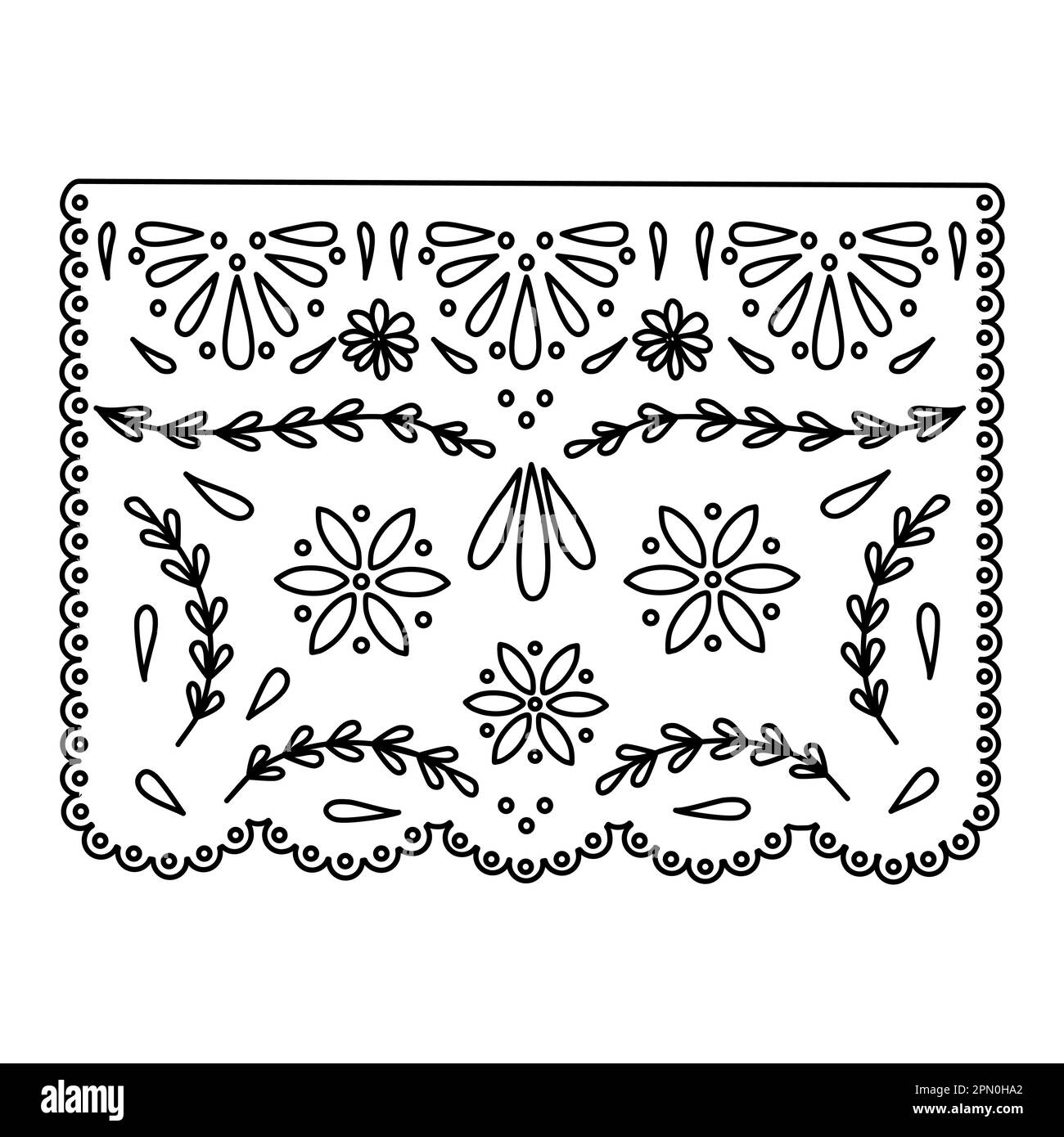 Papel Picado Vector Black And White Stock Photos Images Alamy