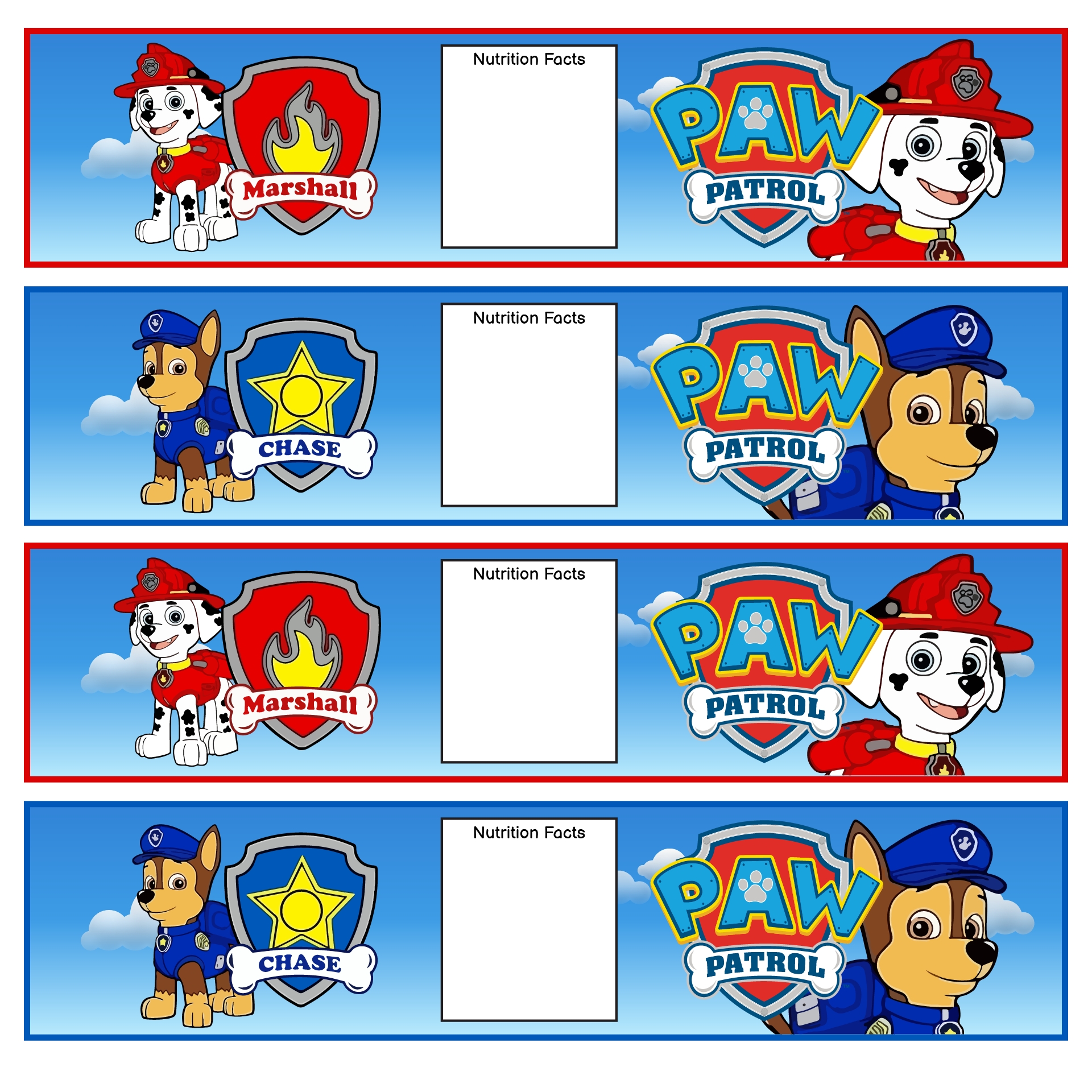 PAW Patrol Labels 12 Free PDF Printables Printablee