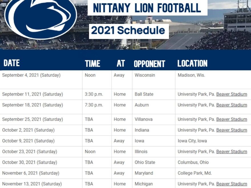 Penn State Football 2025 Schedule