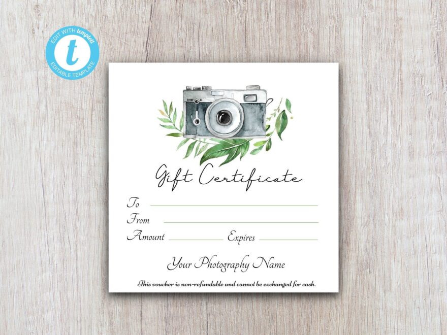 Photography Gift Certificate Template Client Gift Card Gift Voucher Template Gift Certificate Printable Gift Card Download For Customers Etsy