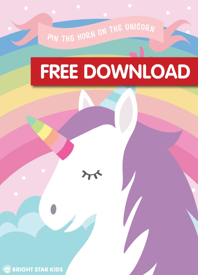 Pin The Horn On The Unicorn Free Printable Bright Star Kids