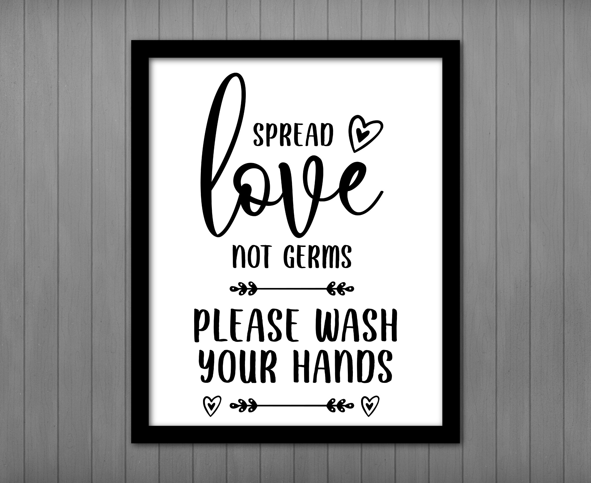 Please Wash Your Hands PRINTABLE Sign Spread Love Not Germs Printables By Cottonwood Whispers