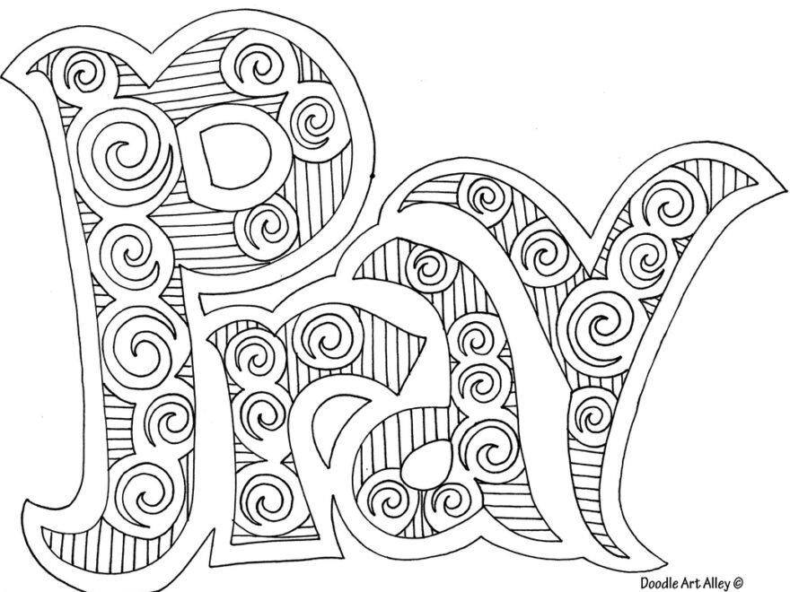 Prayer Coloring Pages Religious Doodles