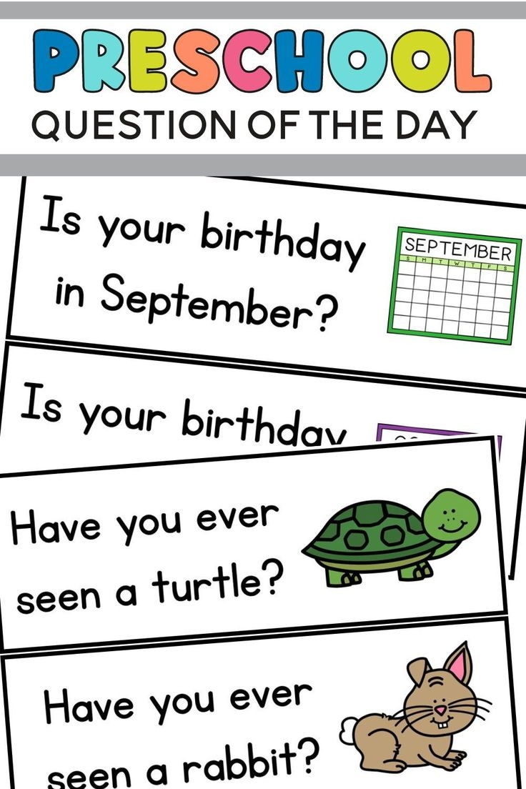 Preschool Question Of The Day Printables