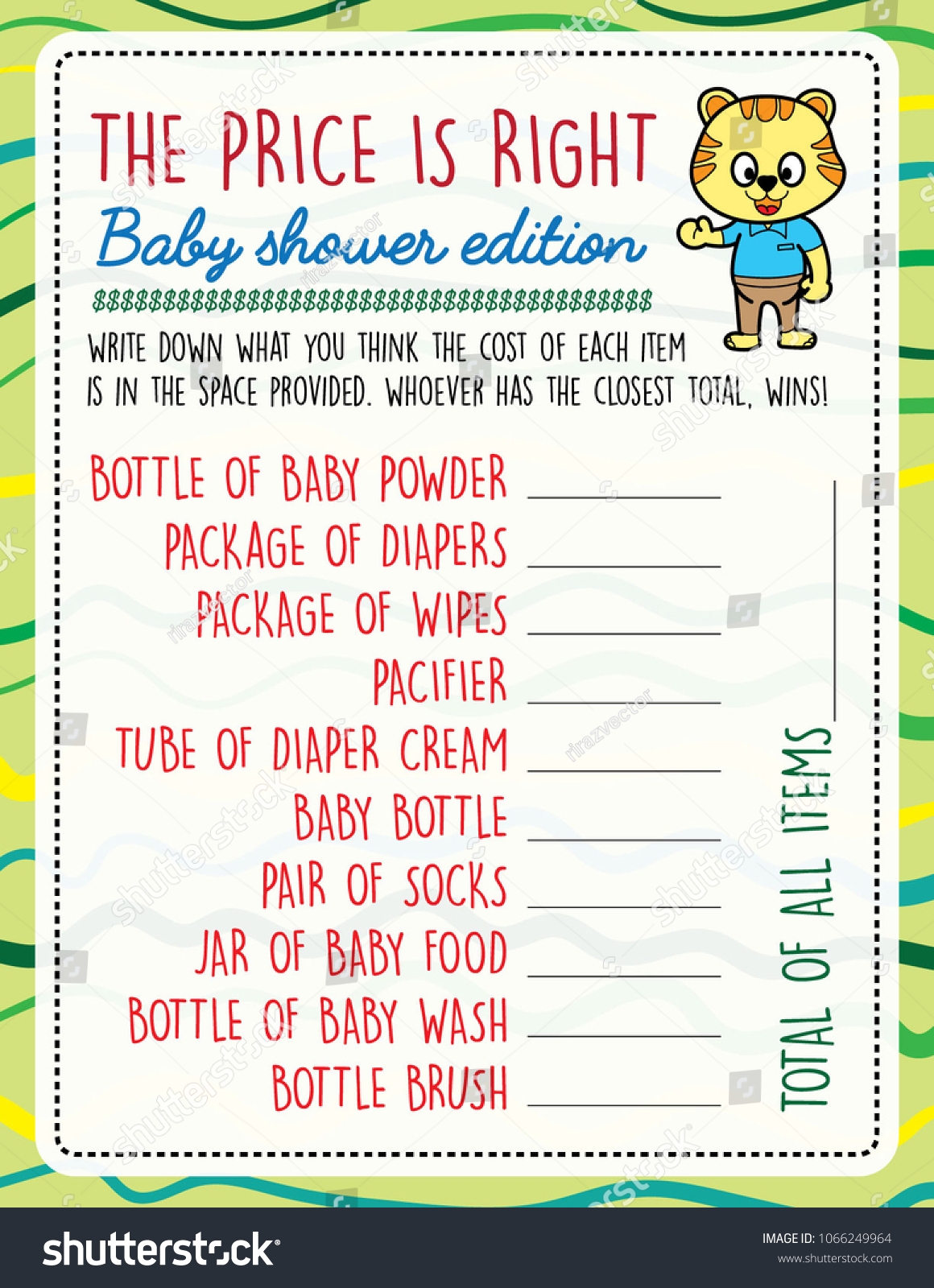 Free Printable Baby Shower Price Is Right