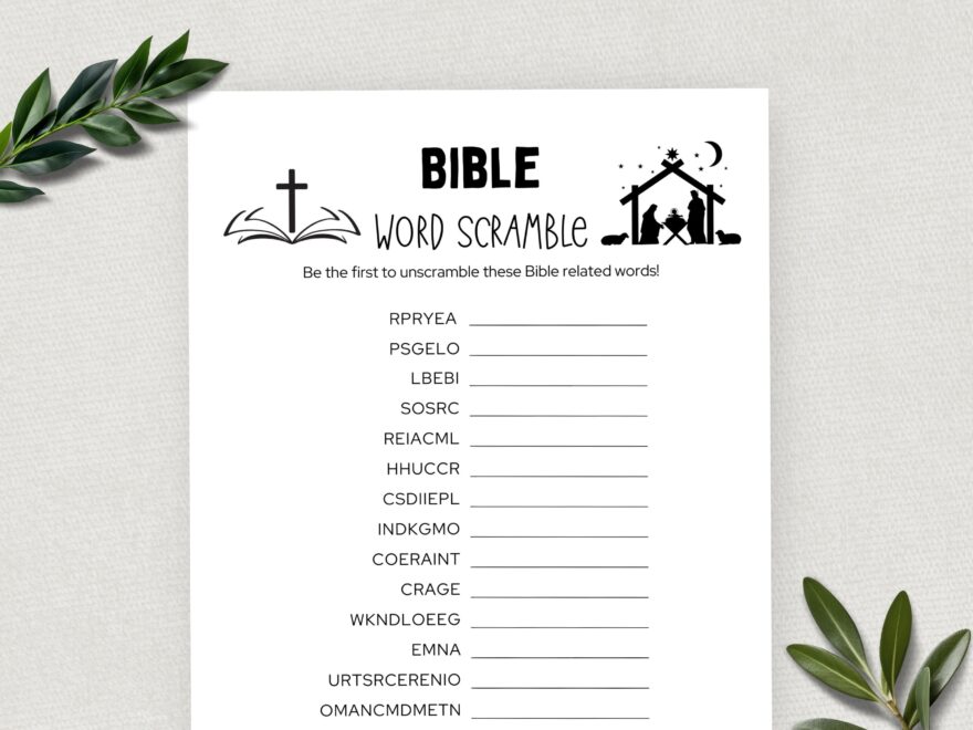 Printable Bible Word Scramble Bible Games Fun Christian Youth Group Game Sunday School Church Study Activity For Kids And Adults Etsy