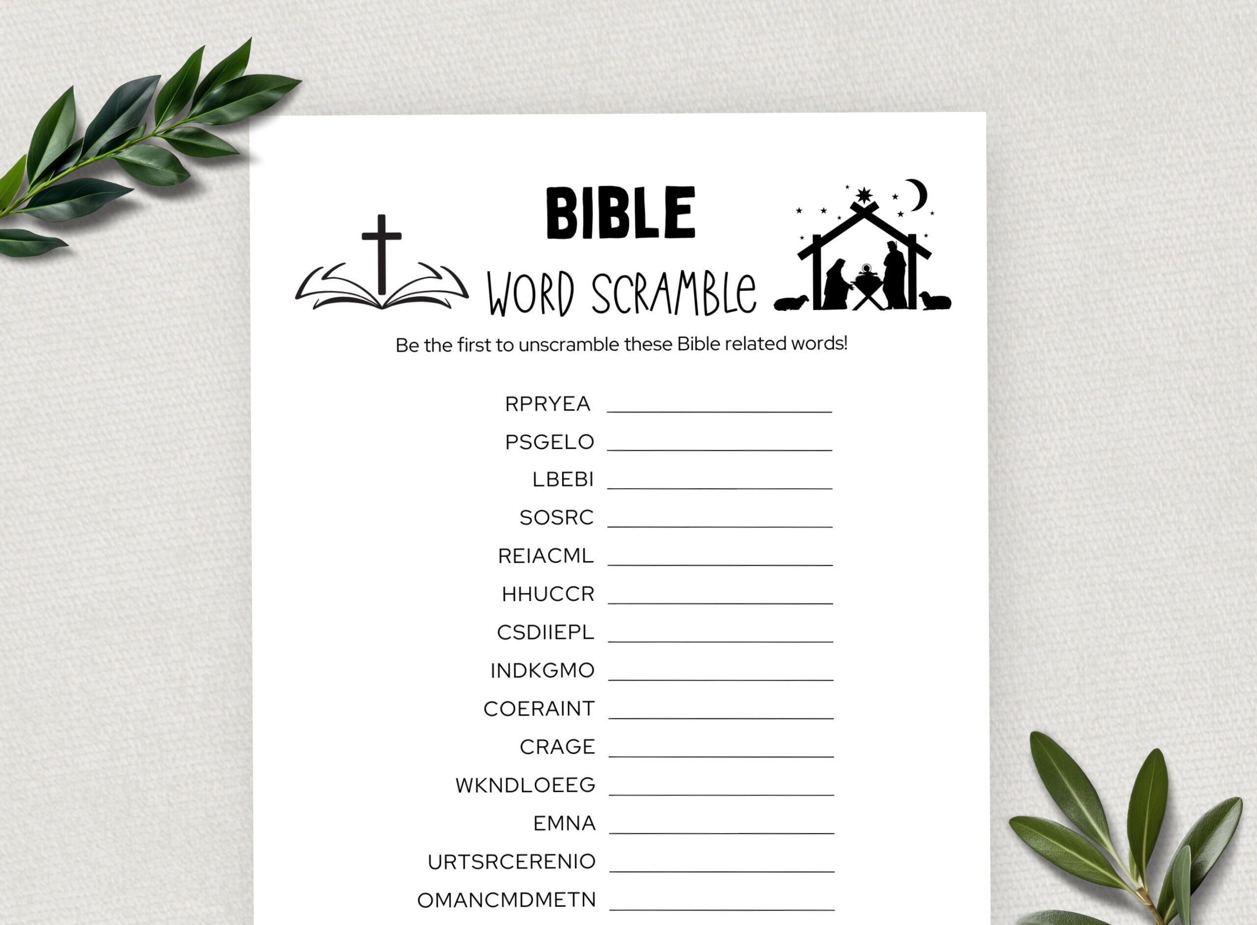 Printable Bible Word Scramble Bible Games Fun Christian Youth Group Game Sunday School Church Study Activity For Kids And Adults Etsy