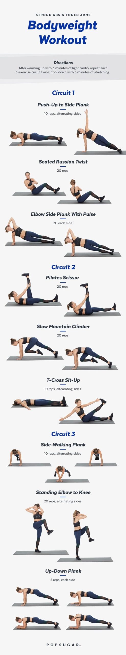 Printable Circuit Training Routines Without Machines