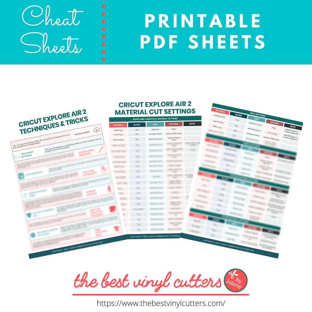 Printable Cheat Sheets For Cricut Explore Air 2 Beginners Guide PDF Instant Download Etsy Hong Kong