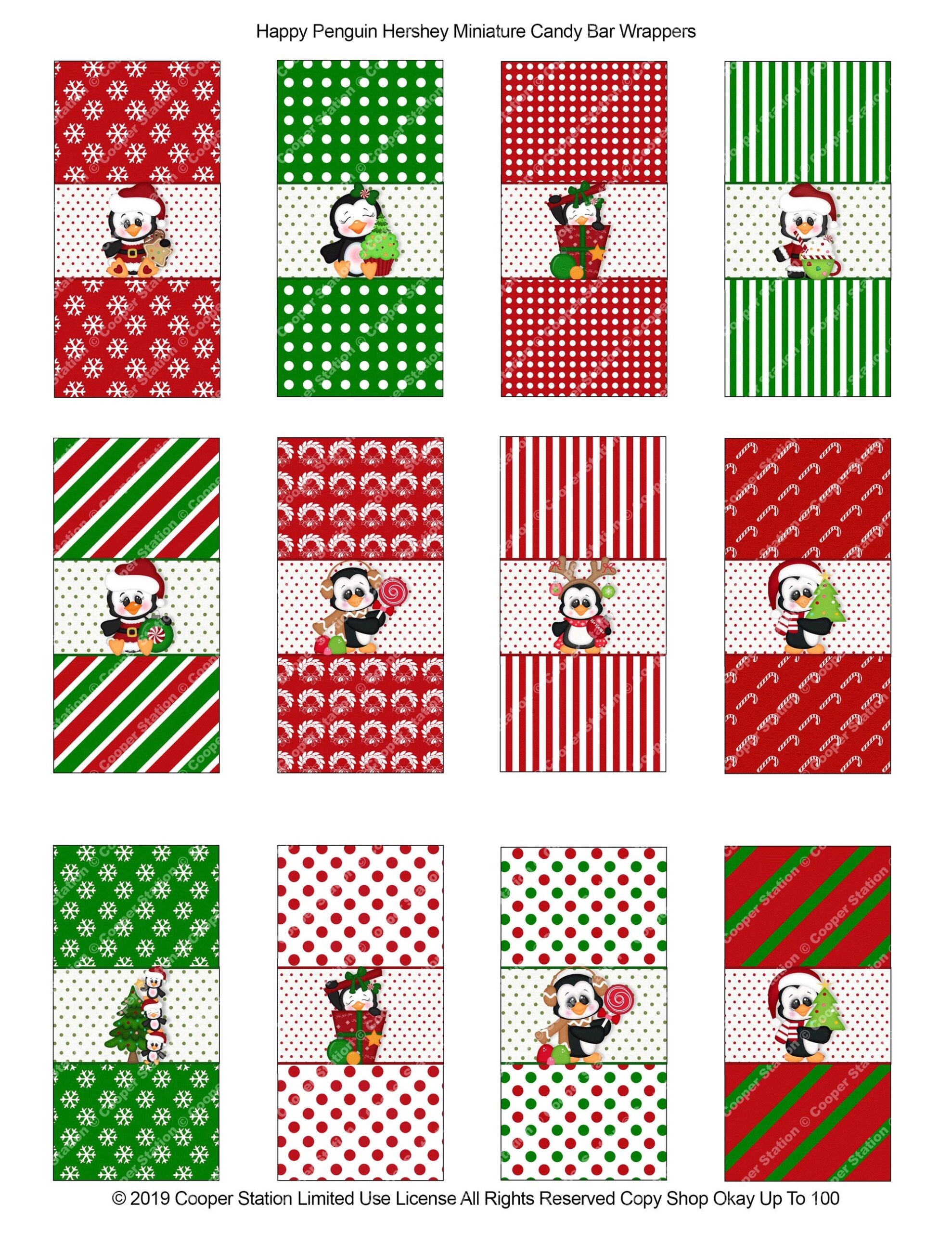 Printable Digital Christmas Chocolate Miniature Candy Bar Wrappers Holiday Mini Candies Chocolate Bar Wrappers Etsy