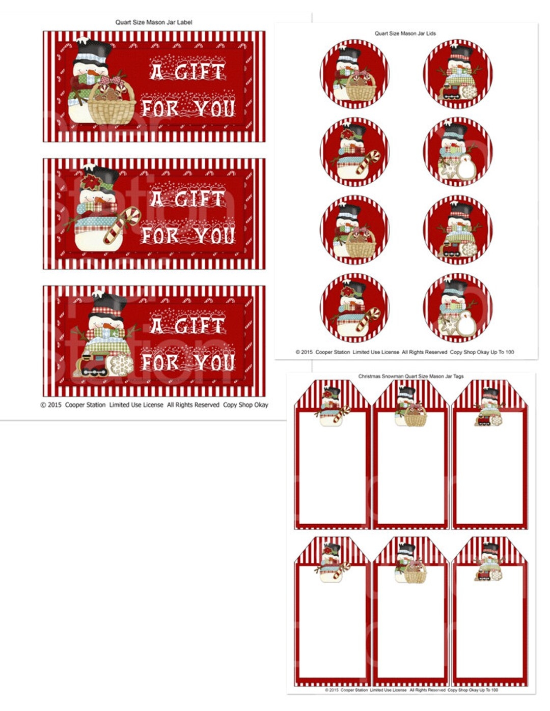 Free Printable Christmas Mason Jar Lid Labels