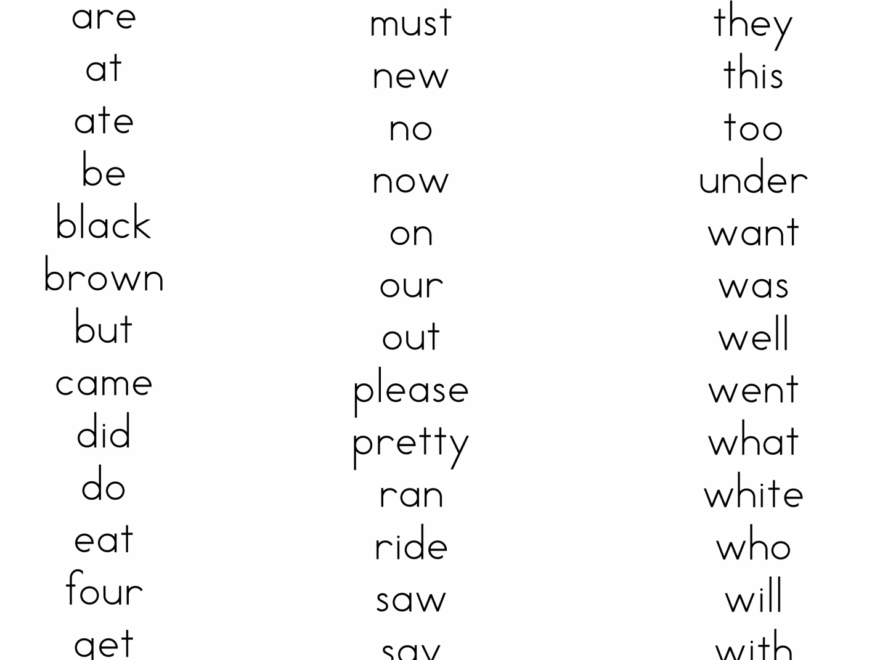 Printable Dolch Word Lists A To Z Teacher Stuff Printable Pages And Worksheets