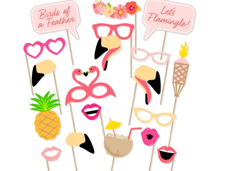 Printable Flamingo Party Photo Booth Props Flamingo Photobooth Props Flamingo Printable Props Flamingle Party Tropical Pool Party Etsy