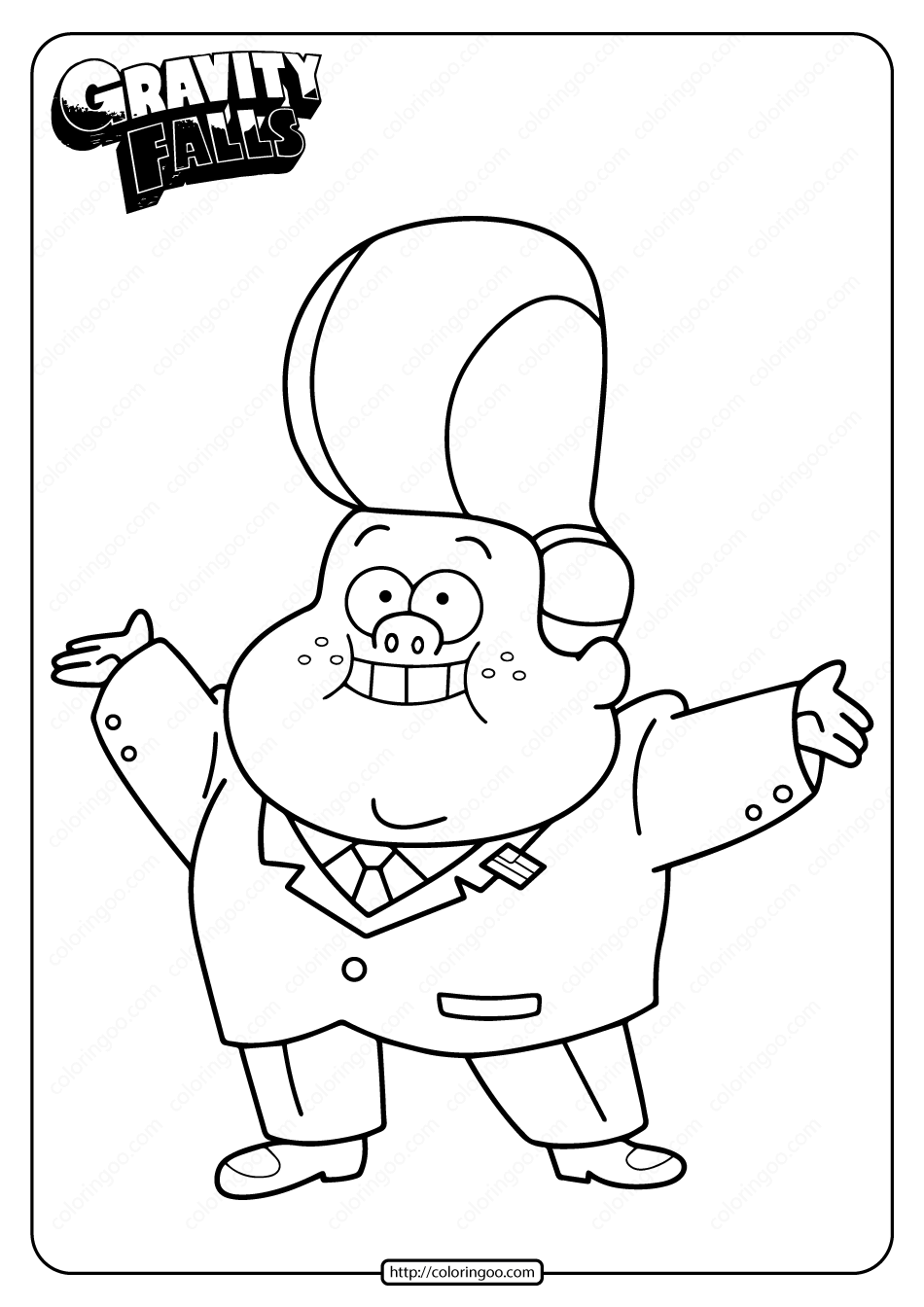 Printable Gravity Falls Gideon Gleeful Coloring