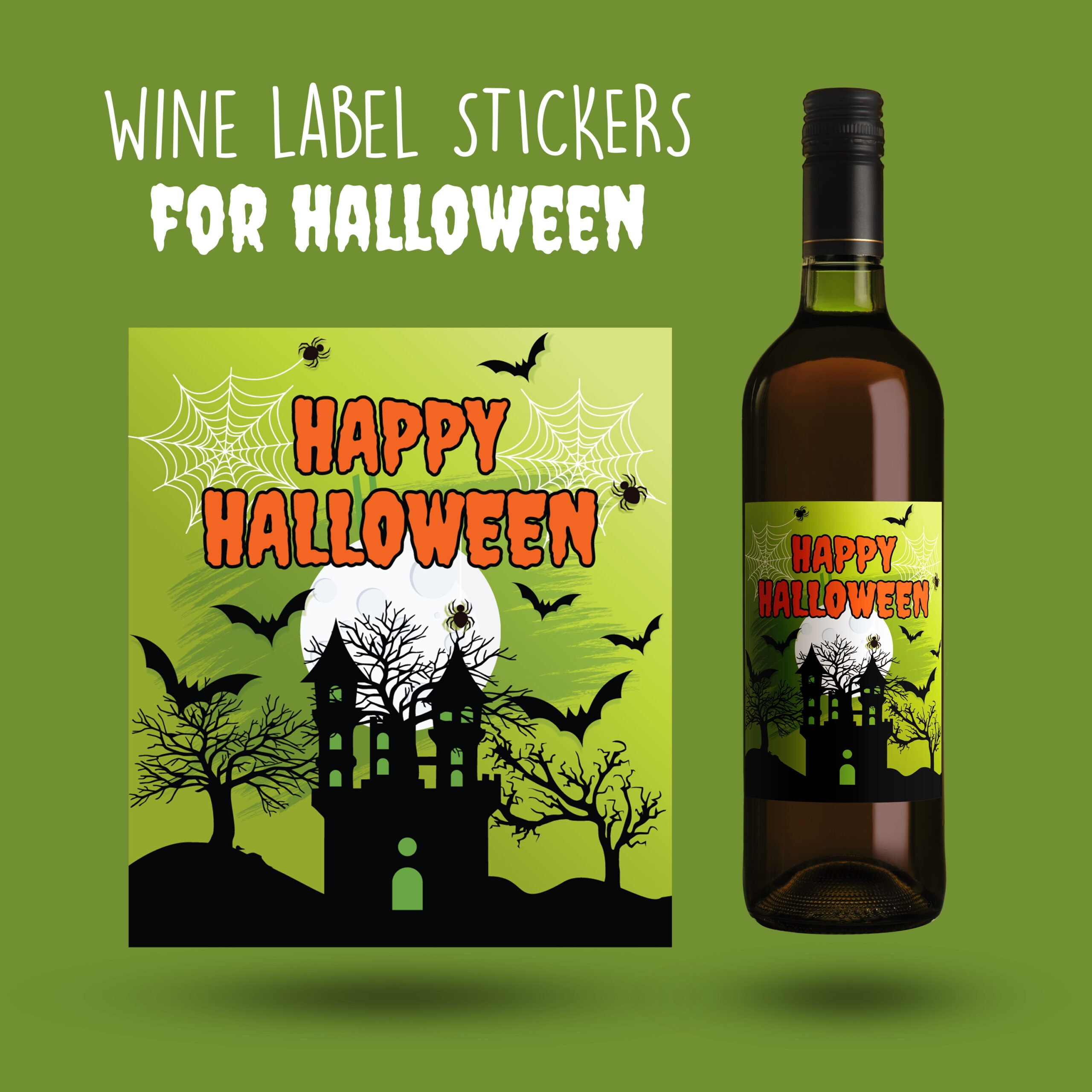 Printable Halloween Wine Bottle Labels Digital Download OhMy Creative Shop
