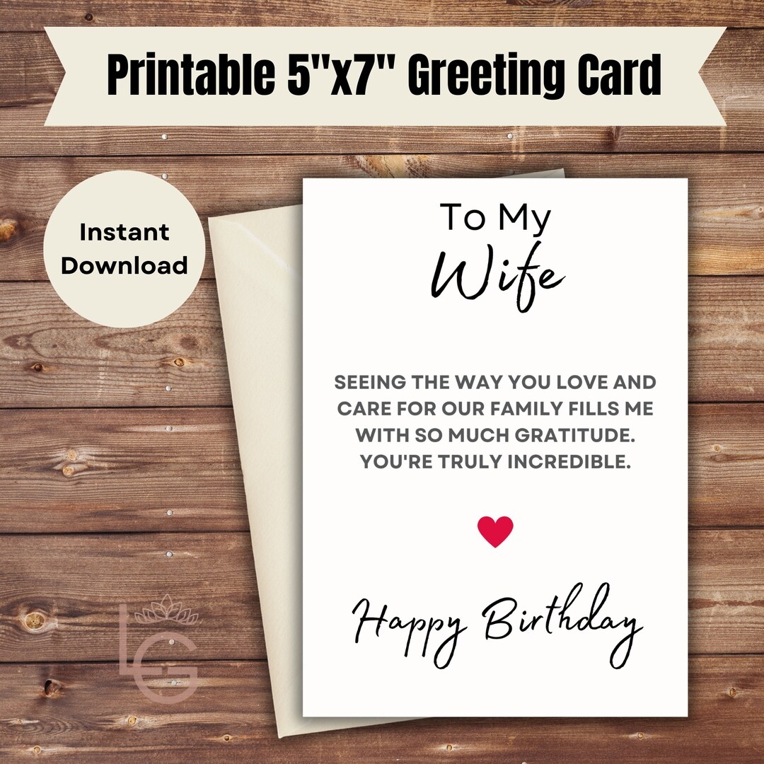 Printable Birthday Cards For Wife