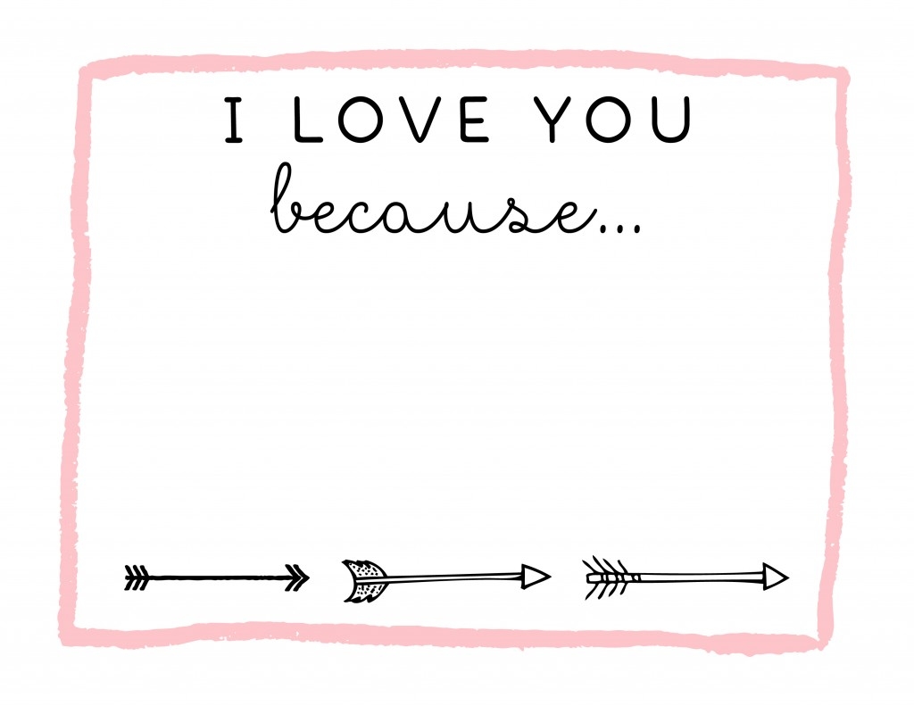 Printable I Love You Because Dry Erase Sign