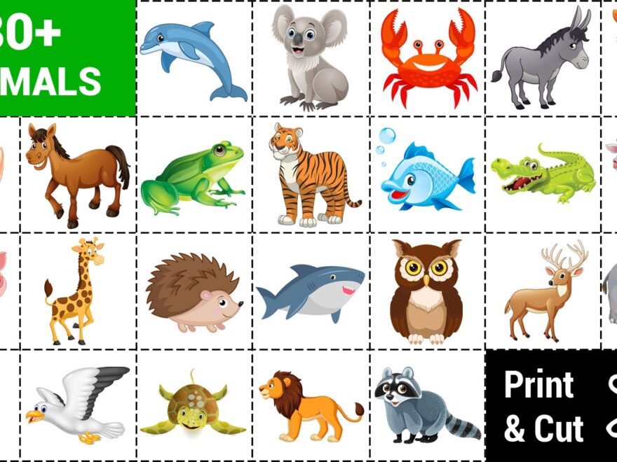 Printable Matching Game Animals 60 Cards To Cut Out Memozor