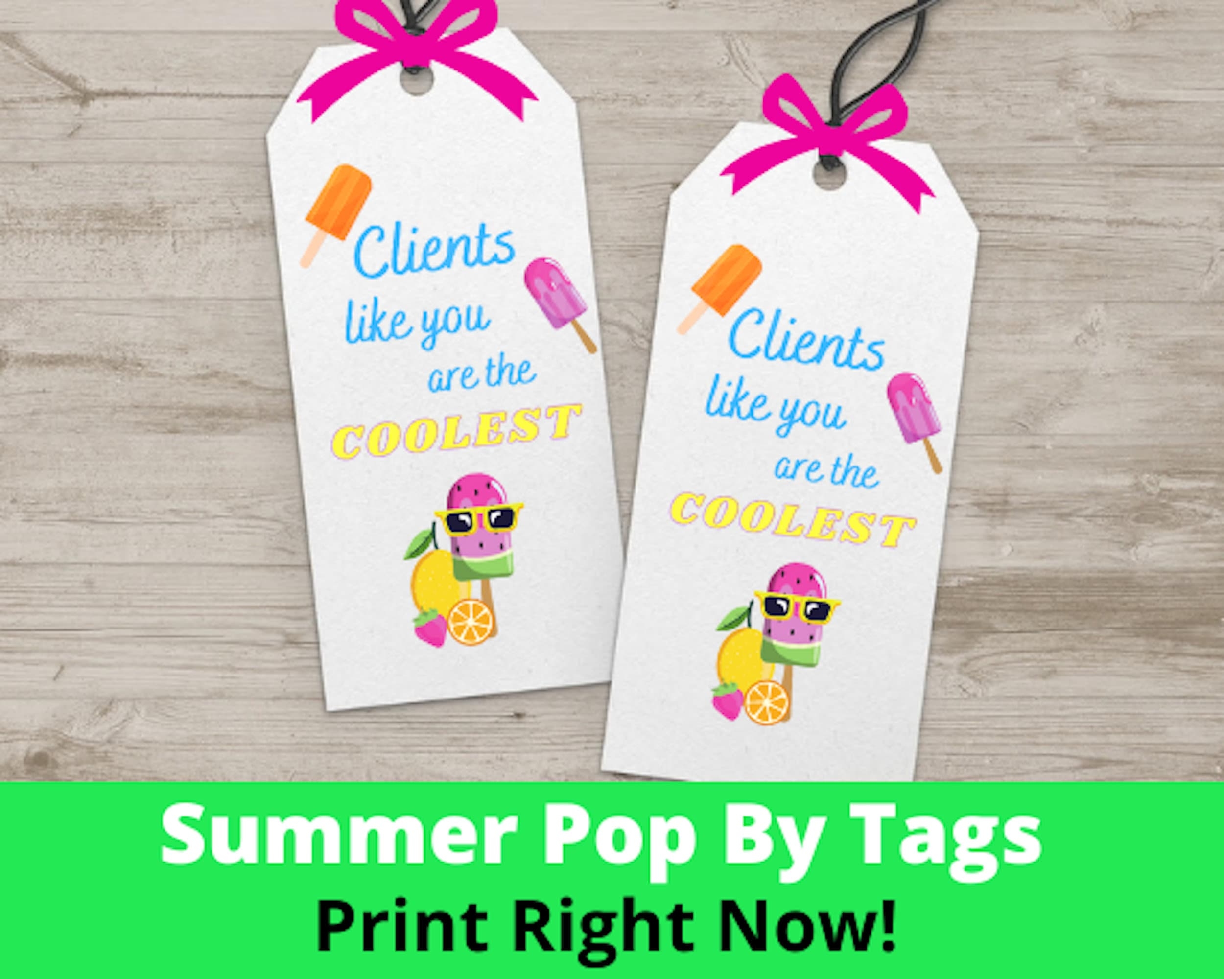 PRINTABLE Popsicle Themed Real Estate Pop By Tags Instant Download Clients Like You Are The Coolest Ice Pop Realtor Summer Pop By Tag Etsy