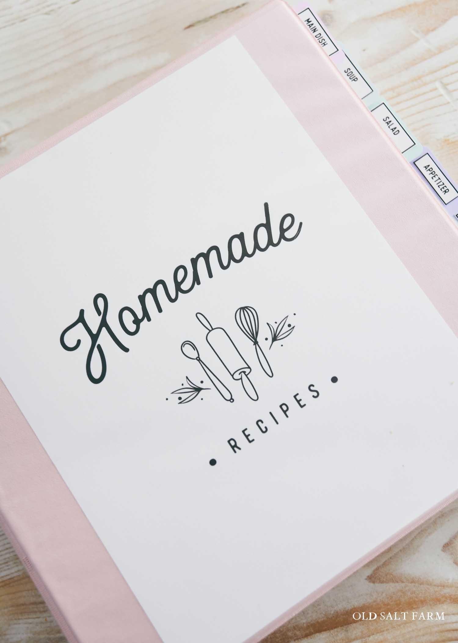 Recipe Book Binder Free Printables Old Salt Farm