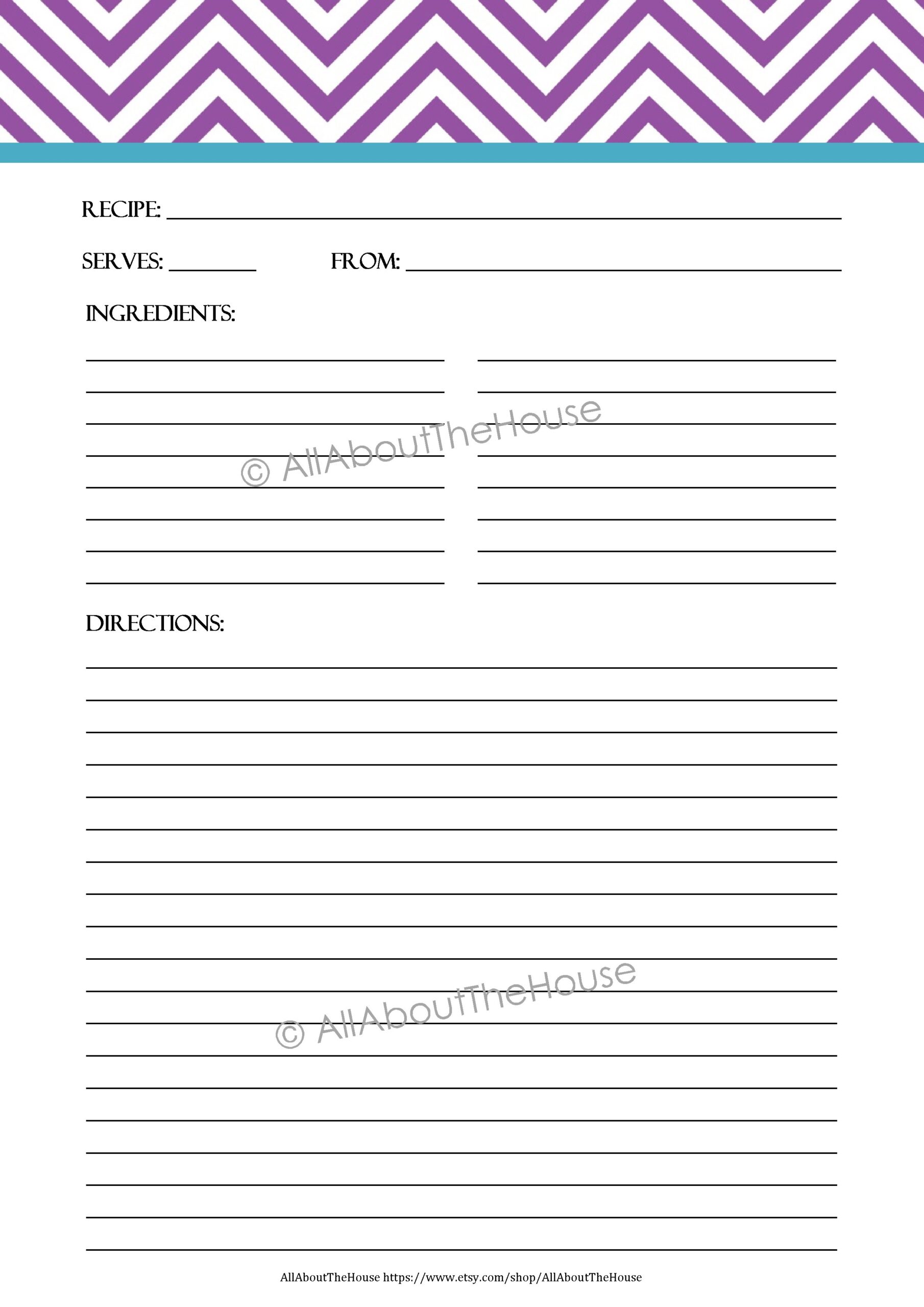 Recipe Organisation AllAboutTheHouse Printables