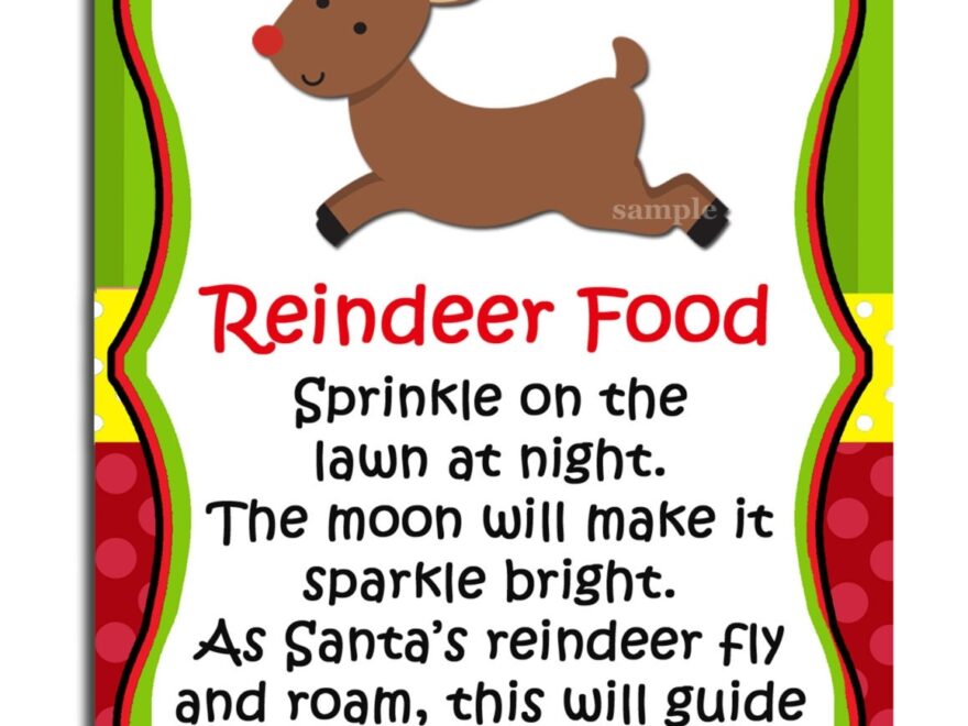 Reindeer Food Printable Labels Instant Download Etsy