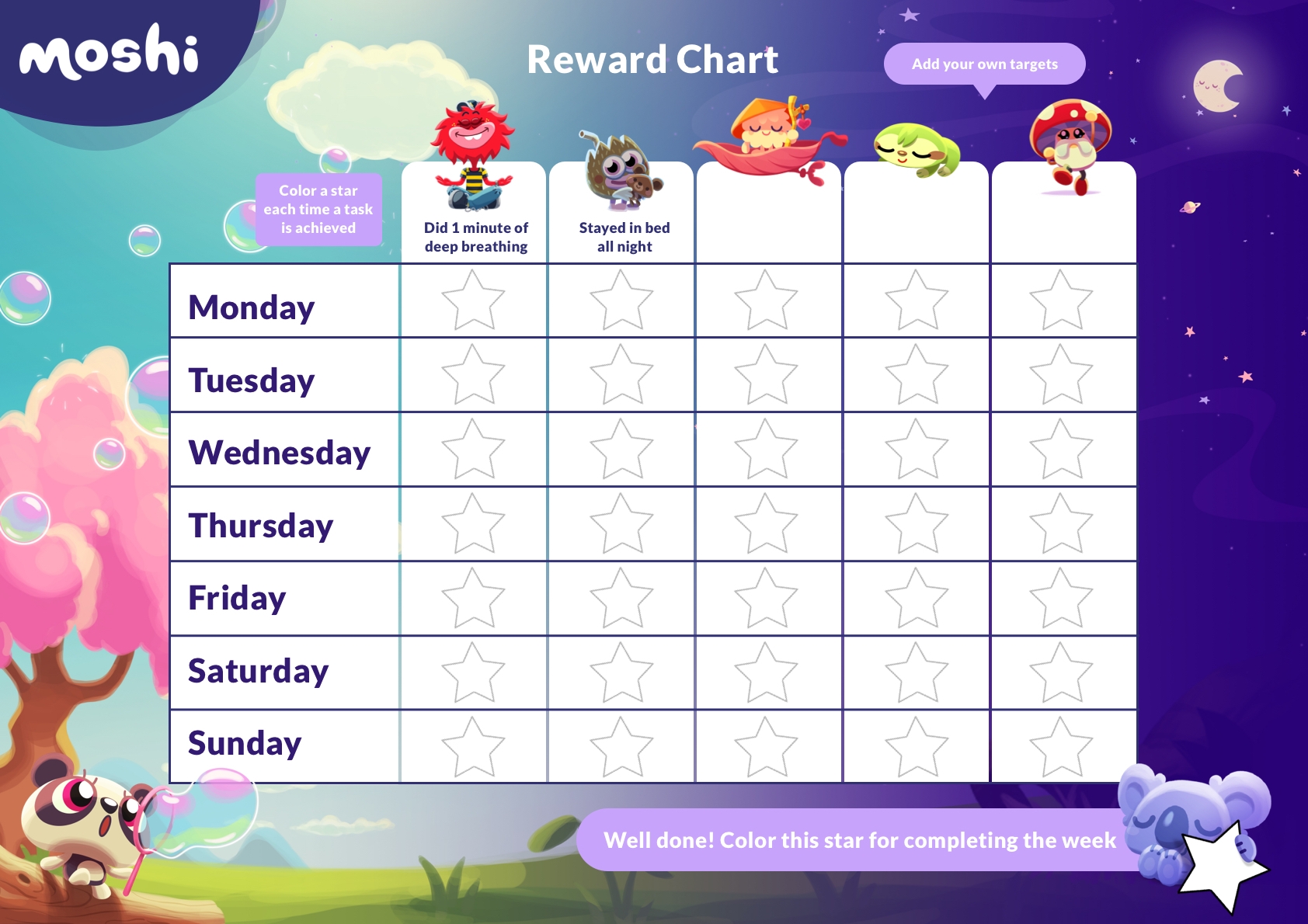Reward Chart For Toddlers Printable