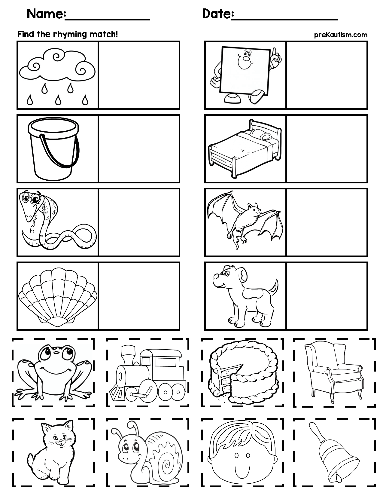 Free Rhyming Printables For Kindergarten