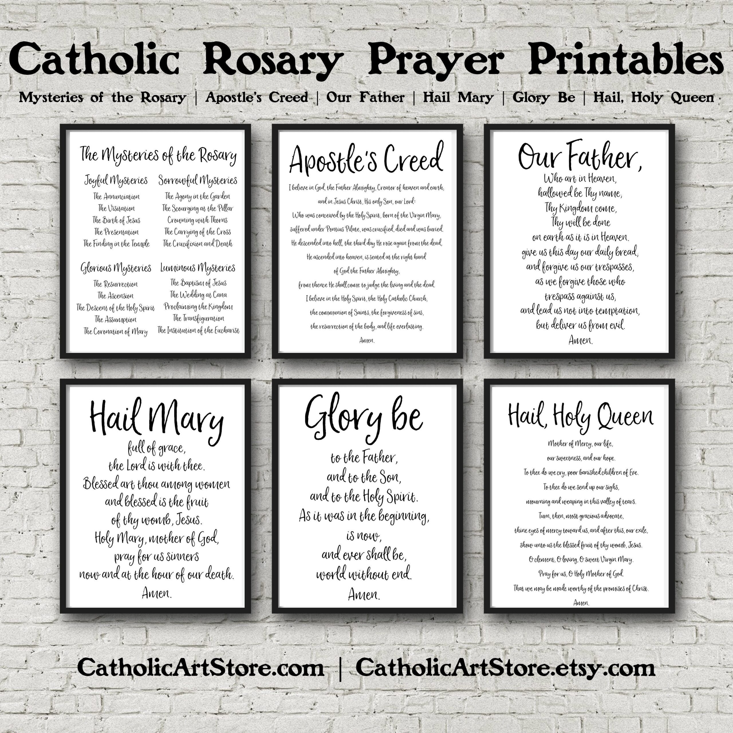 Prayers Of The Rosary Printable