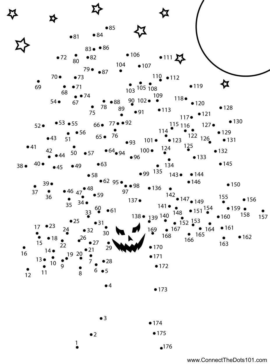 Scary Tree Dot To Dot Printable Worksheet Connect The Dots