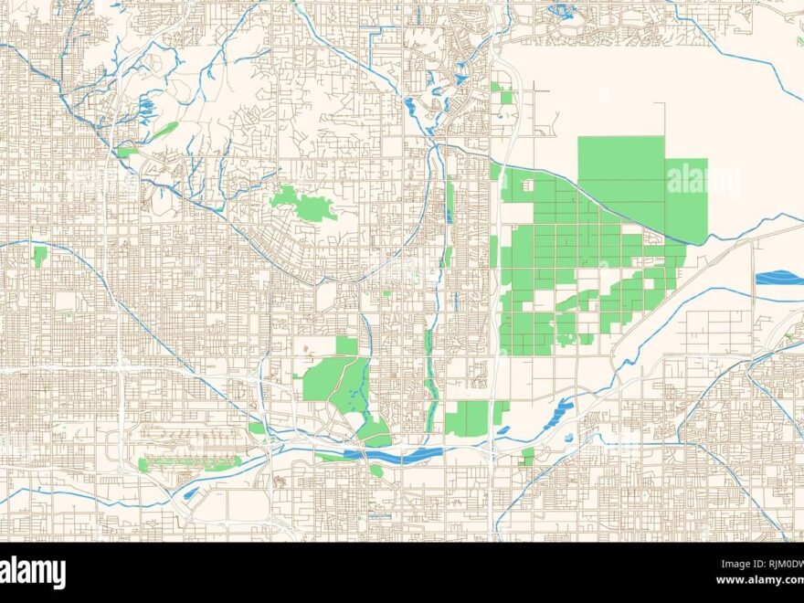 Scottsdale Arizona Printable Map Excerpt This Vector Streetmap Of Downtown Scottsdale Is Made For Infographic And Print Projects Stock Vector Image Art Alamy