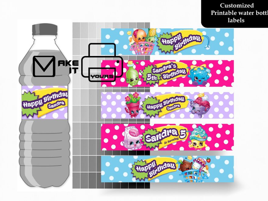 Shopkins Water Bottle Label Shopkins Birthday Shopkins Party Shopkins Printable Shopkins Label Digital Bottle Label Shopkins Juice Etsy