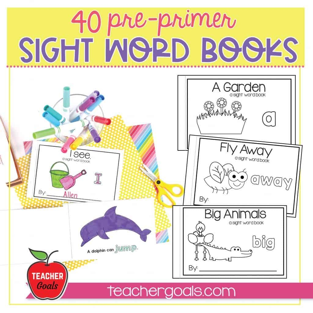 Sight Word Books 40 Pre Primer Dolch Emergent Sight Word Readers Teachergoals