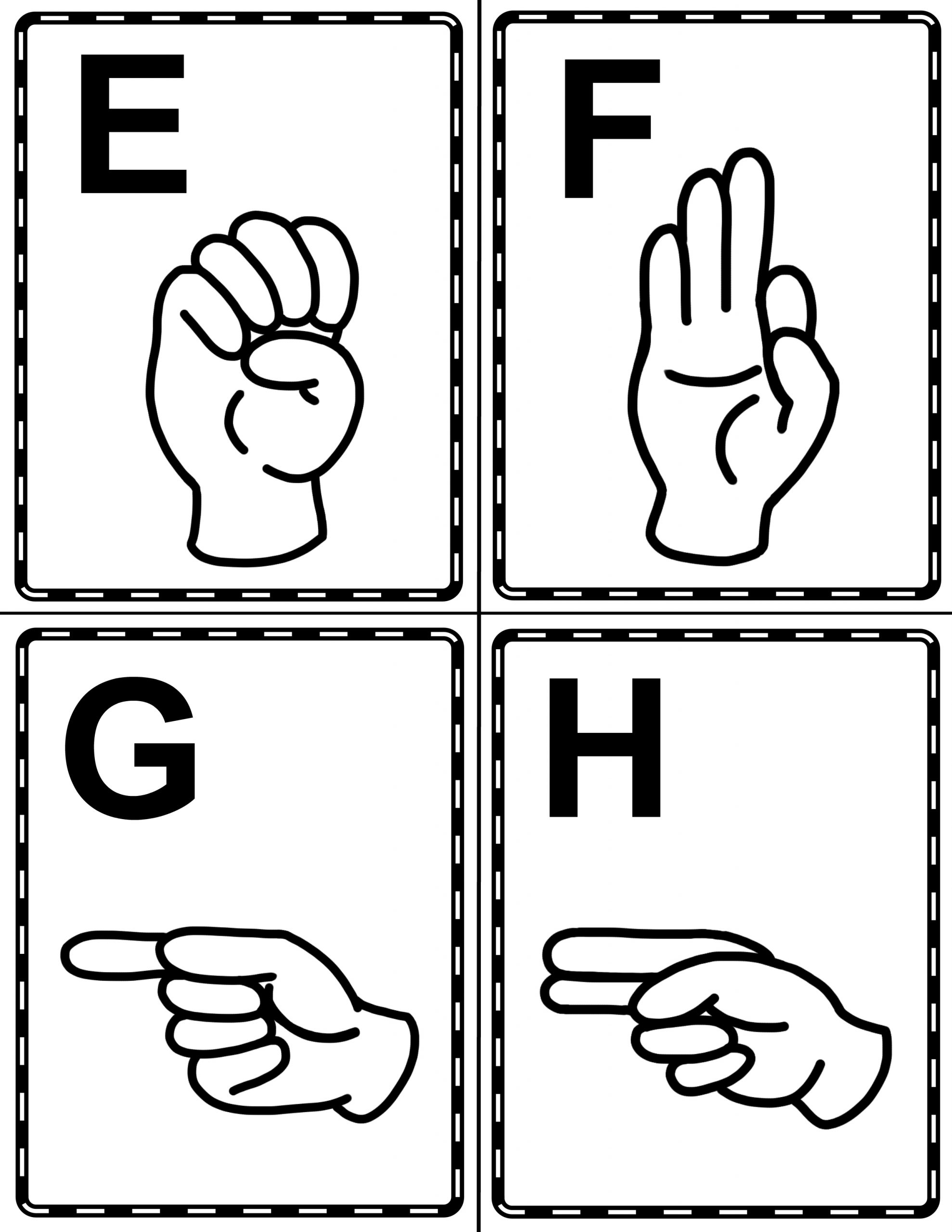 Sign Language Flash Cards Printable
